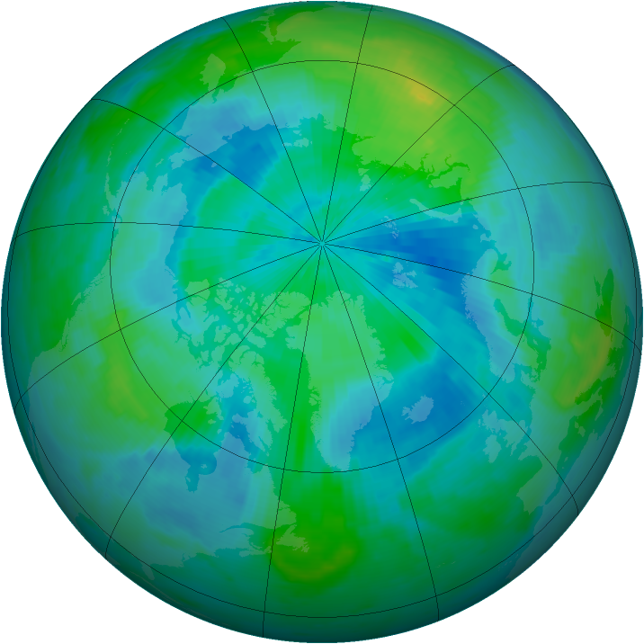 Arctic ozone map for 07 September 1996